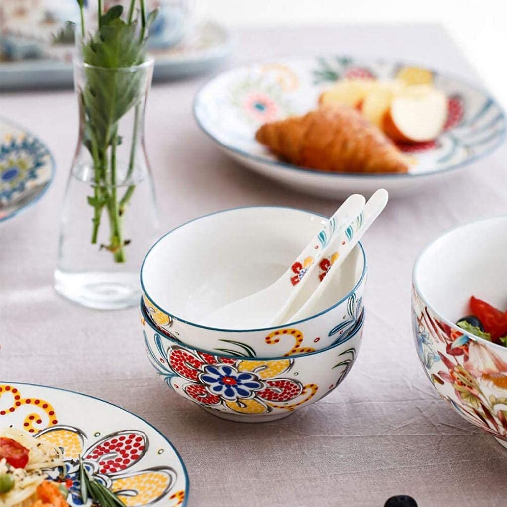 Amazon.co.jp: 皿/プレート/ボウル セット、美しい花柄磁器ディナー